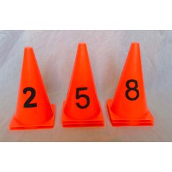 Set oranžových kuželů s číslicemi 1-8 SLEVA k dispozici 1 sada