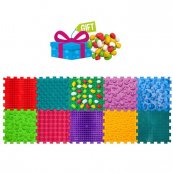 Masážní ortopedické podložky "Puzzle Mix" 10 prvků + kameny zdarma